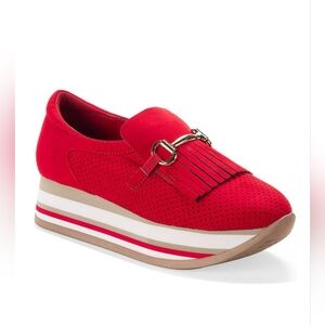 Red Women's Sneaker Loafers Nwt Sz 7